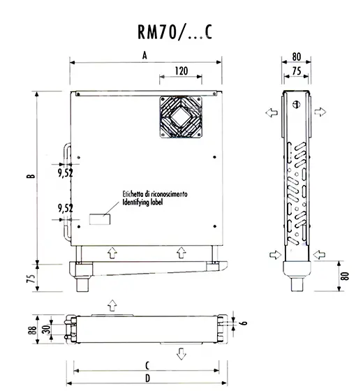 výparník RIVACOLD 746 W, RM 70/420C, oboustranný